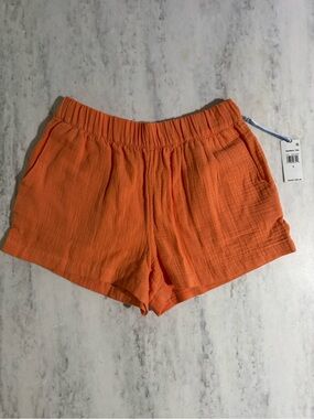 NEW Southern Tide Lightweight Cotton Gauze Coral Orange Summer Pull-On Shorts S